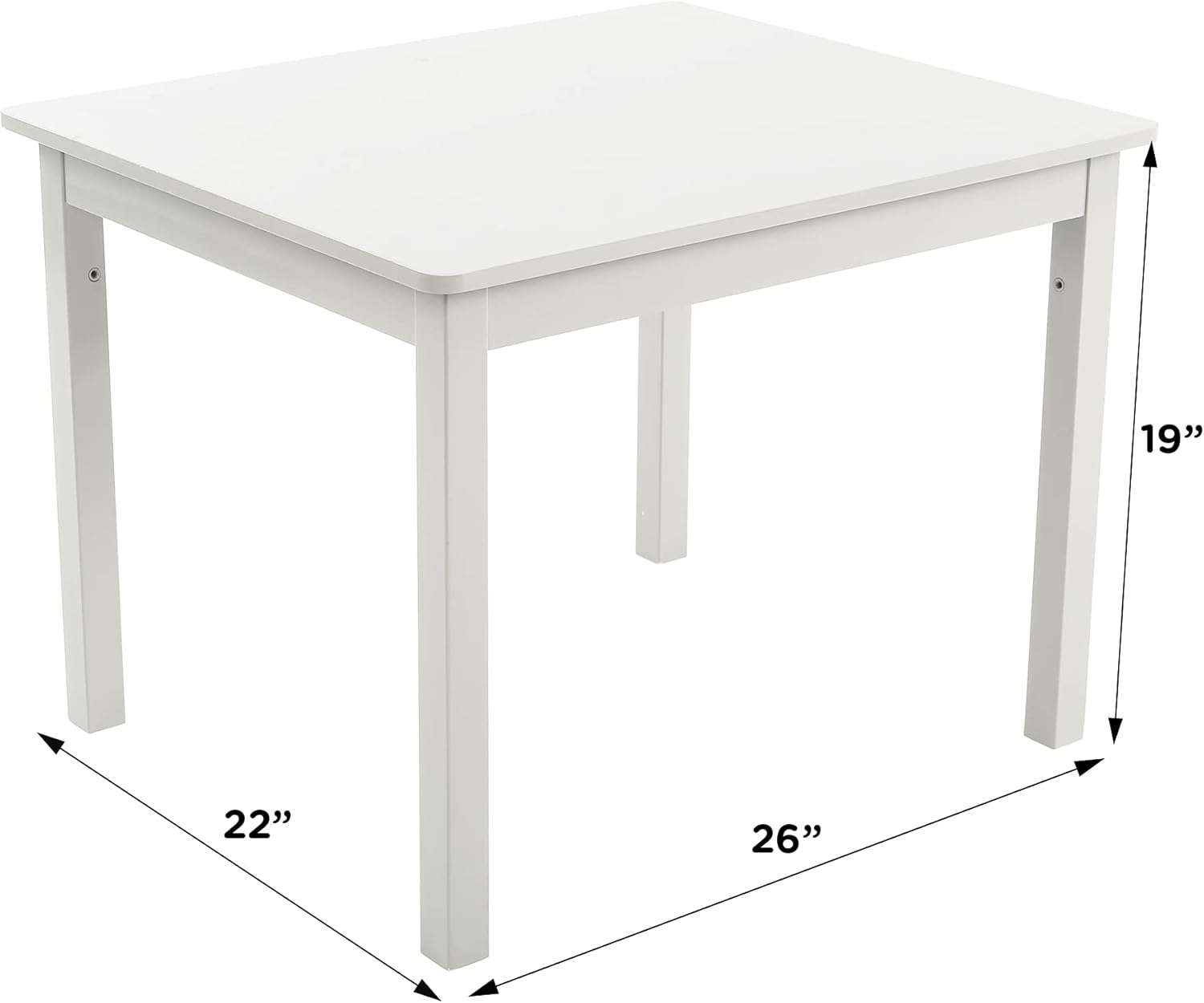 Humble Crew Kids Wooden Table and 4 Chairs Set, White-Pink-Purple-Aqua - Kids Table and Chair Set for Toddlers and Children for Arts, Crafts, and Snack Time - Sturdy, Durable Toddler Activity Table - 5