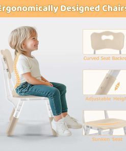 Kids Table and 2 Chairs Set, Height Adjustable Toddler Table and Chair Set for Age 2-8, Children Multi-Activity Table with Graffiti Desktop, Kids Play Table for Reading, Drawing, Eating - 3