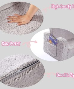 Kids Chairs for Toddler, 2-in-1 Toddler Soft Sherpa Couch Fold Out, Convertible Sofa to Lounger for Girls and Boys, Grey - 7