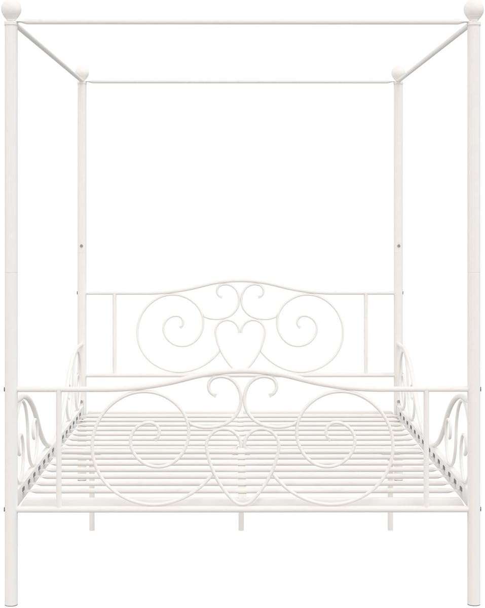 DHP Canopy Sturdy Bed Frame, Metal, Full, White - 1