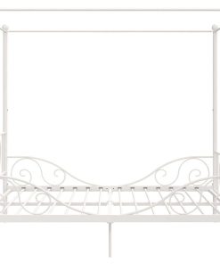 DHP Canopy Sturdy Bed Frame, Metal, Full, White - 8