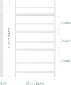 FOTOSOK Kids Bookshelf, Wall Mount 4-Tier Book Shelf Organizer for Toys and Books, Toy Storage Bookshelf in Bedroom, Living Room and Nursery, White - 3