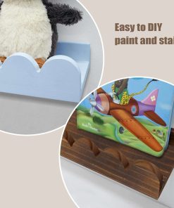 Wall Book Shelves for Bedroom Kids with Hooks - Scalloped Shelves for Nursery Set of 3, Nursery Bookshelf for Wall Room Decor, 16 Inch - 4