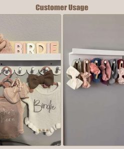 Wall Book Shelves for Bedroom Kids with Hooks - Scalloped Shelves for Nursery Set of 3, Nursery Bookshelf for Wall Room Decor, 16 Inch - 7