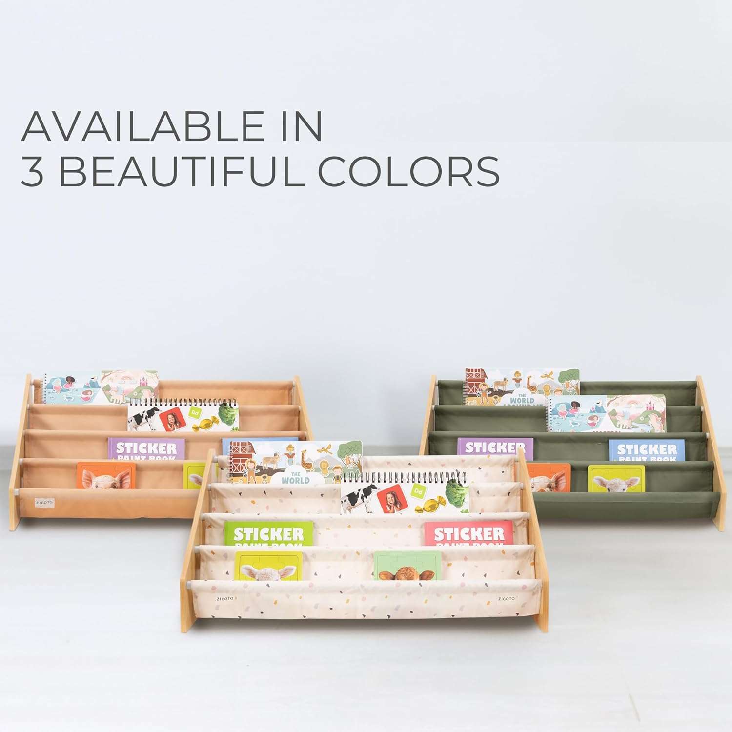 ZICOTO Decorative Kids Bookshelf - Modern Montessori Shelf for Nursery or Playroom - Holds Up to 20 Books & Small Toys - 6