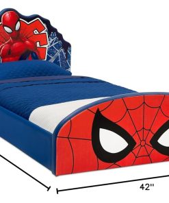 Delta Children Marvel Spider Man Upholstered Twin Bed, Red-Blue - 2