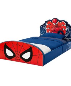 Delta Children Marvel Spider Man Upholstered Twin Bed, Red-Blue - 5