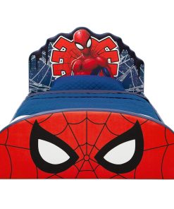 Delta Children Marvel Spider Man Upholstered Twin Bed, Red-Blue - 6