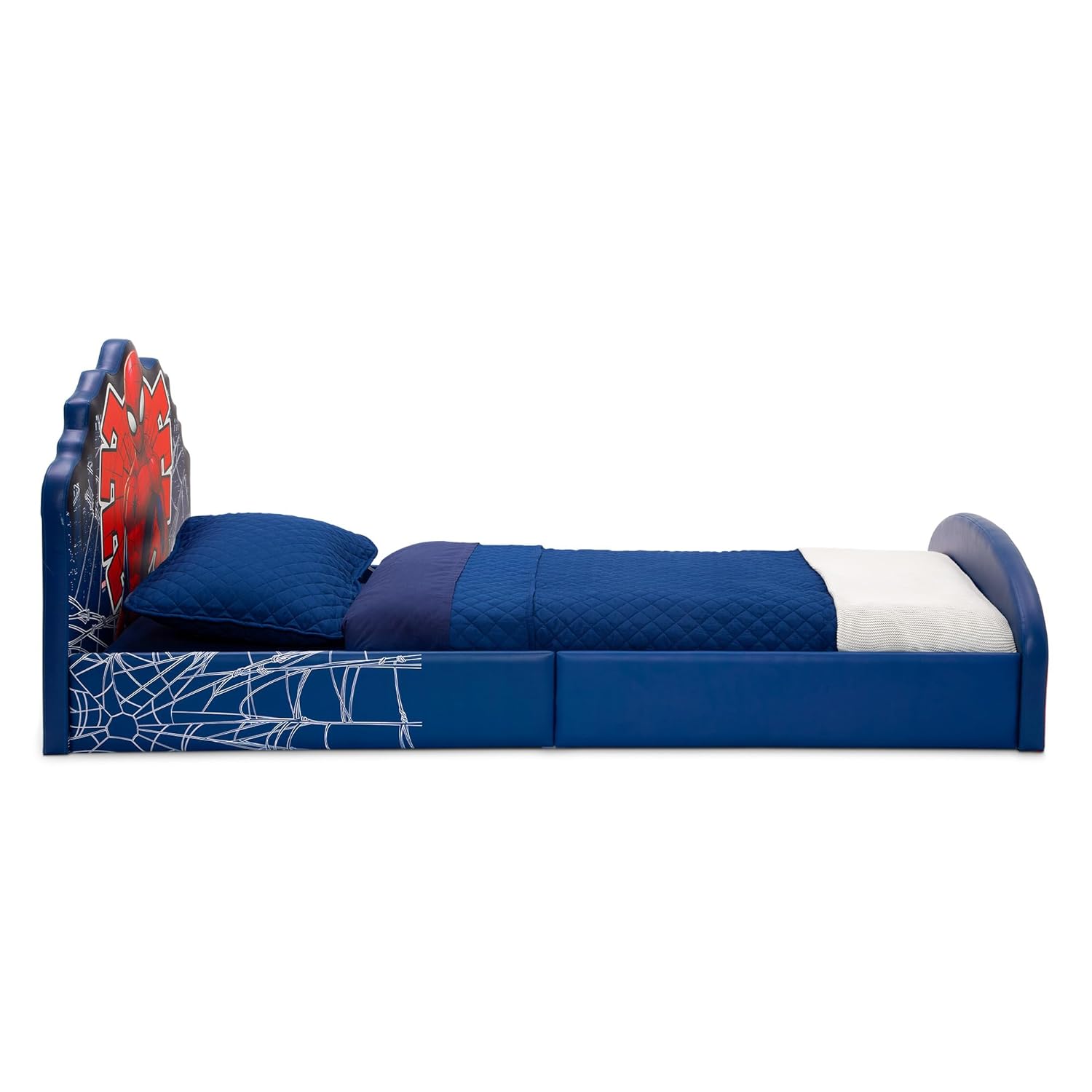Delta Children Marvel Spider Man Upholstered Twin Bed, Red-Blue - 7