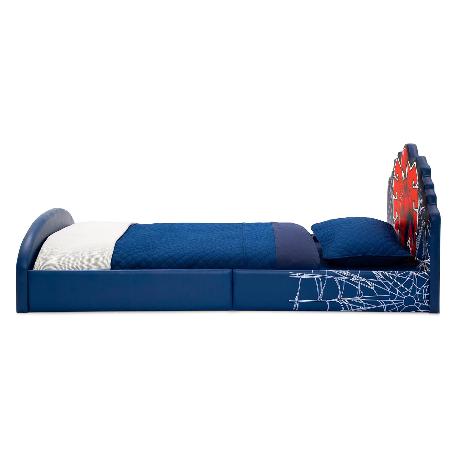 Delta Children Marvel Spider Man Upholstered Twin Bed, Red-Blue - 8
