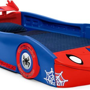 Delta Children - Spidey and His Amazing Friends Web Crawler Race Car Twin Bed, Blue-Red - 1