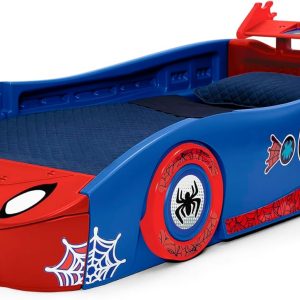 Delta Children - Spidey and His Amazing Friends Web Crawler Race Car Twin Bed, Blue-Red - 3