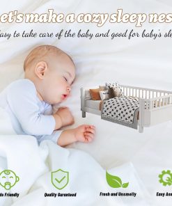 Twin Size Kids Bed Frame, Low Profile Montessori Twin Bed with Rails, Wood Daybed for Girls & Boys, No Spring Box Required, No Squeaks, White - 6
