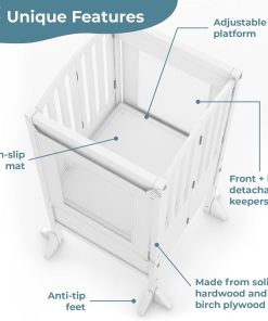 Guidecraft Kitchen Helper® Toddler Tower Step Stool - Contemporary - White- Folding Adjustable Height Montessori Wooden Learning Furniture with Keepers - 5