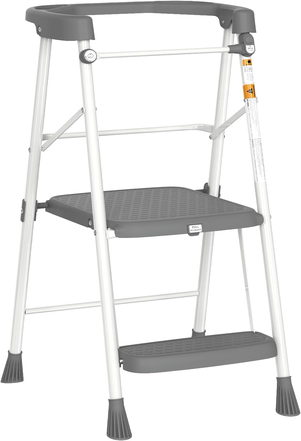 HBTower Kids 2 Steps Step Stool, Toddler Tower for Kitchen Counter Learning, Toddler Kitchen Stool Helper with Anti-Drop Safty Railing Kids Standing Folding Stepper - 1