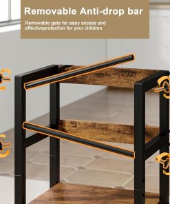 INNOD Kitchen Step Stool for Toddlers, Height Adjustable Toddler Tower with Safety Rail, Steel and Wood Toddler Kitchen Stool Helper Kids, Stool for Kids, Learning Tower, Kids' Desk Brown - 4