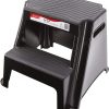 Rubbermaid 2-Step Molded Plastic Step Stool, Lightweight with Slip Resistant Treads and Non-Slip Feet, Black (Amazon Exclusive) - 1