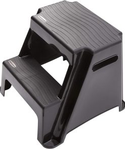Rubbermaid 2-Step Molded Plastic Step Stool, Lightweight with Slip Resistant Treads and Non-Slip Feet, Black (Amazon Exclusive) - 3