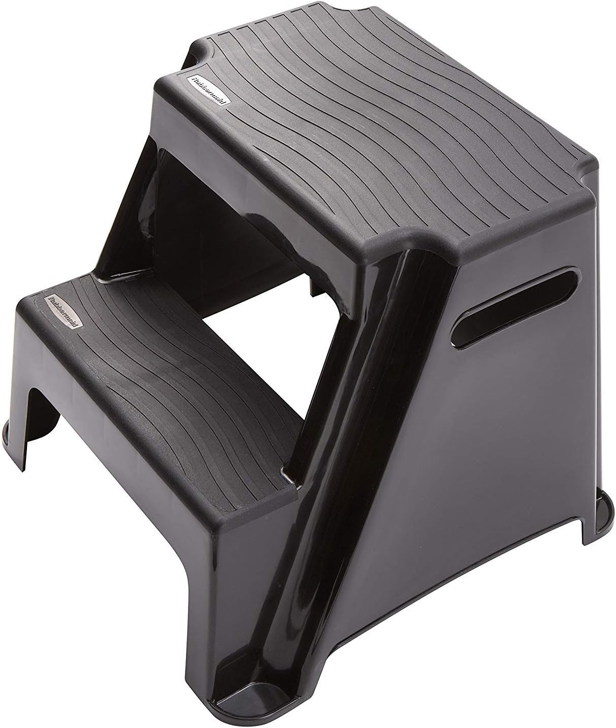 Rubbermaid 2-Step Molded Plastic Step Stool, Lightweight with Slip Resistant Treads and Non-Slip Feet, Black (Amazon Exclusive) - 3