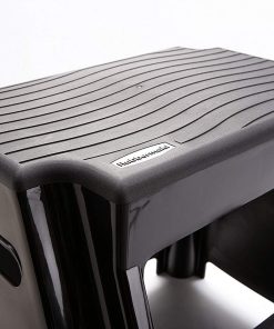 Rubbermaid 2-Step Molded Plastic Step Stool, Lightweight with Slip Resistant Treads and Non-Slip Feet, Black (Amazon Exclusive) - 4