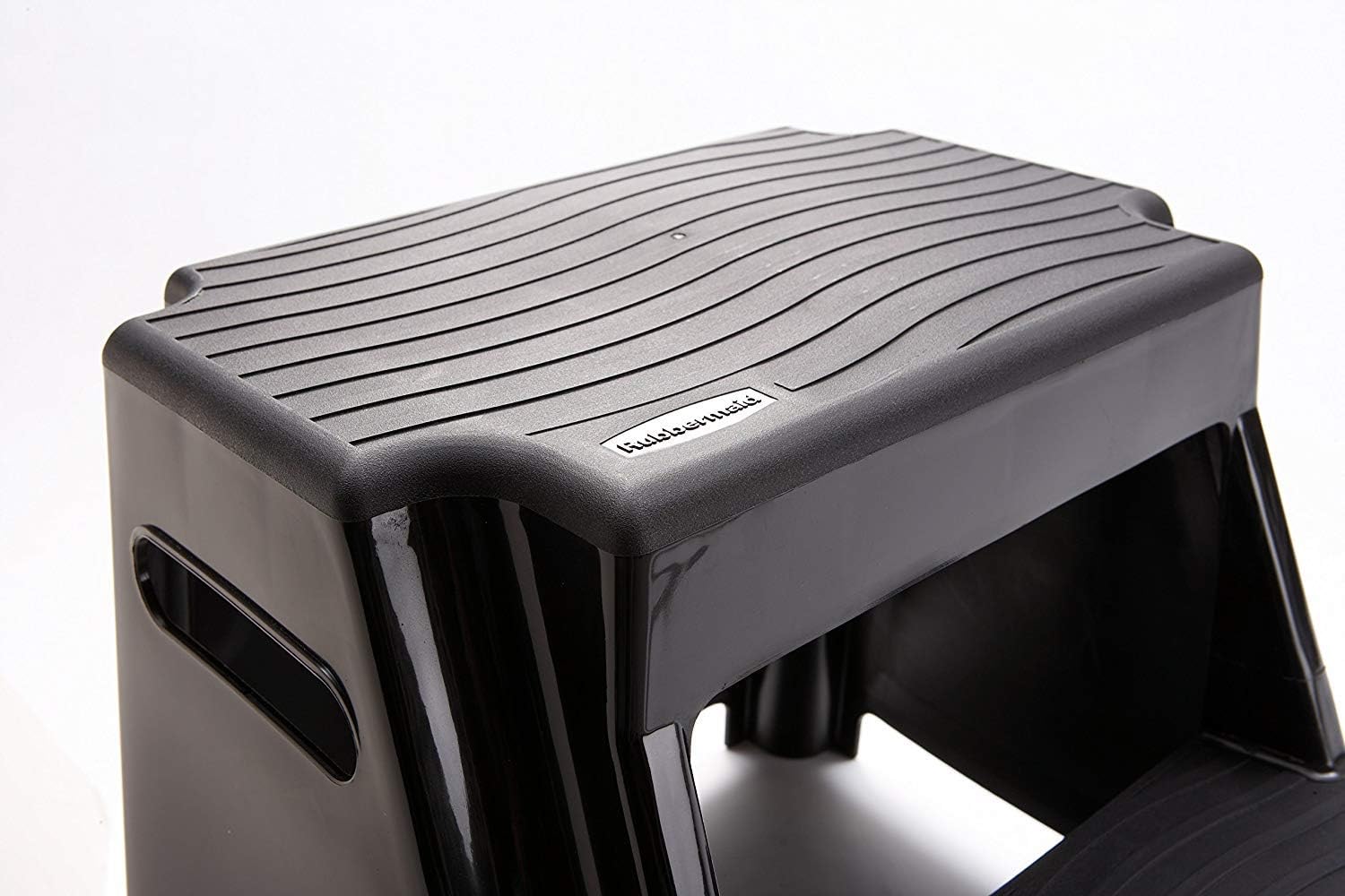 Rubbermaid 2-Step Molded Plastic Step Stool, Lightweight with Slip Resistant Treads and Non-Slip Feet, Black (Amazon Exclusive) - 4
