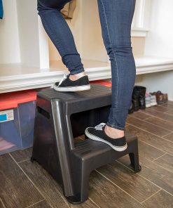 Rubbermaid 2-Step Molded Plastic Step Stool, Lightweight with Slip Resistant Treads and Non-Slip Feet, Black (Amazon Exclusive) - 6