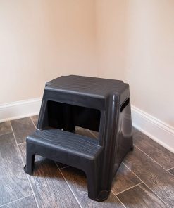 Rubbermaid 2-Step Molded Plastic Step Stool, Lightweight with Slip Resistant Treads and Non-Slip Feet, Black (Amazon Exclusive) - 8