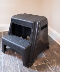 Rubbermaid 2-Step Molded Plastic Step Stool, Lightweight with Slip Resistant Treads and Non-Slip Feet, Black (Amazon Exclusive) - 9