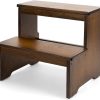 StrongTek Bamboo Two Step Stool for Adults and Kids, Bed Stepstool with Anti-Slip Bottom, Heavy Duty for Kitchen, Bathroom, Bedside Step Stool, Wooden Step Stairs 350 lbs Capacity - 1