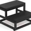 Two-Step Stool for Adults & Kids, Waterproof HDPE Bed Step with Adjustable Non-Slip Feet, Sturdy Metal Frame for Kitchen, Bathroom, Bedroom, RV & Outdoor Use, Black - 1