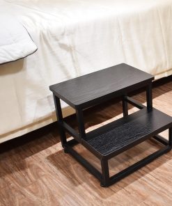 YAKANJ Step Stools for Adults Kids, Heavy Duty Sturdy Metal Frame Hold Up to 500 Lbs Capacity for Kitchen Bathroom Bedroon -Black - 4