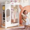 Kids Armoire with Jewelry Cabinet, Kids Dress Up Storage with Shelves, Girls Wardrode Costume Organizer with Full Length Mirror, Children Closet with Armoire for Bedroom, Kids Room, Girls - 1