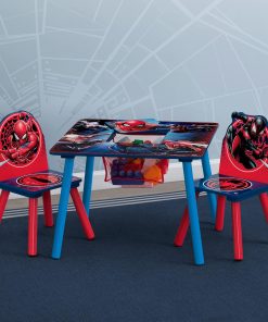 Delta Children Marvel Spider Man Kids Table Set with Storage (2 Chairs Included) Greenguard Gold Certified, Onesize, Blue-Red - 2