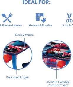 Delta Children Marvel Spider Man Kids Table Set with Storage (2 Chairs Included) Greenguard Gold Certified, Onesize, Blue-Red - 3