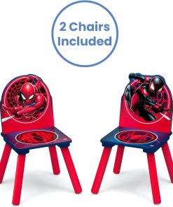 Delta Children Marvel Spider Man Kids Table Set with Storage (2 Chairs Included) Greenguard Gold Certified, Onesize, Blue-Red - 5