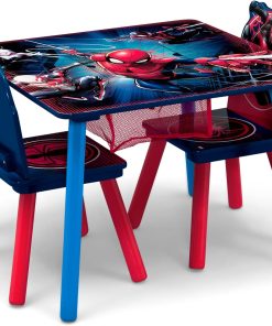 Delta Children Marvel Spider Man Kids Table Set with Storage (2 Chairs Included) Greenguard Gold Certified, Onesize, Blue-Red - 6