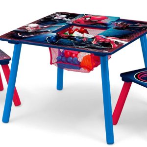 Delta Children Marvel Spider Man Kids Table Set with Storage (2 Chairs Included) Greenguard Gold Certified, Onesize, Blue-Red - 8