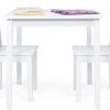 Humble Crew Kids Wooden Table and 2 Chairs Set, White - Square Kids Table and Chair Set for Toddlers and Children for Arts, Crafts, and Snack Time - Sturdy, Durable Toddler Activity Table - 1