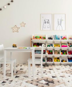 Humble Crew Kids Wooden Table and 2 Chairs Set, White - Square Kids Table and Chair Set for Toddlers and Children for Arts, Crafts, and Snack Time - Sturdy, Durable Toddler Activity Table - 5