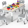 Kids Table and 6 Chairs Set，Height Adjustable Children Table & Chair，Toddlers Study Multi-Activity Table with 47.2x23.6 Wipe-Clean Desktop，for Classrooms, Homes & Daycares - 1