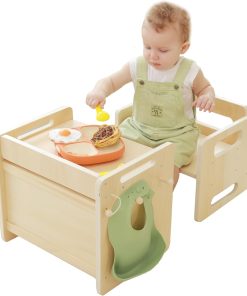 Montessori Weaning Table and Chair Set - Adjustable Design for Toddlers, Ideal for Mealtime, Learning, and Play - 1