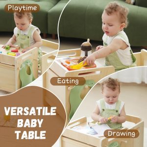Montessori Weaning Table and Chair Set - Adjustable Design for Toddlers, Ideal for Mealtime, Learning, and Play - 3