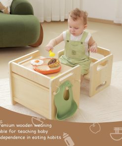 Montessori Weaning Table and Chair Set - Adjustable Design for Toddlers, Ideal for Mealtime, Learning, and Play - 6