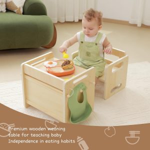 Montessori Weaning Table and Chair Set - Adjustable Design for Toddlers, Ideal for Mealtime, Learning, and Play - 6