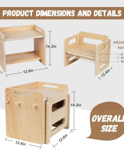 Montessori Weaning Table and Chair Set - Adjustable Design for Toddlers, Ideal for Mealtime, Learning, and Play - 7