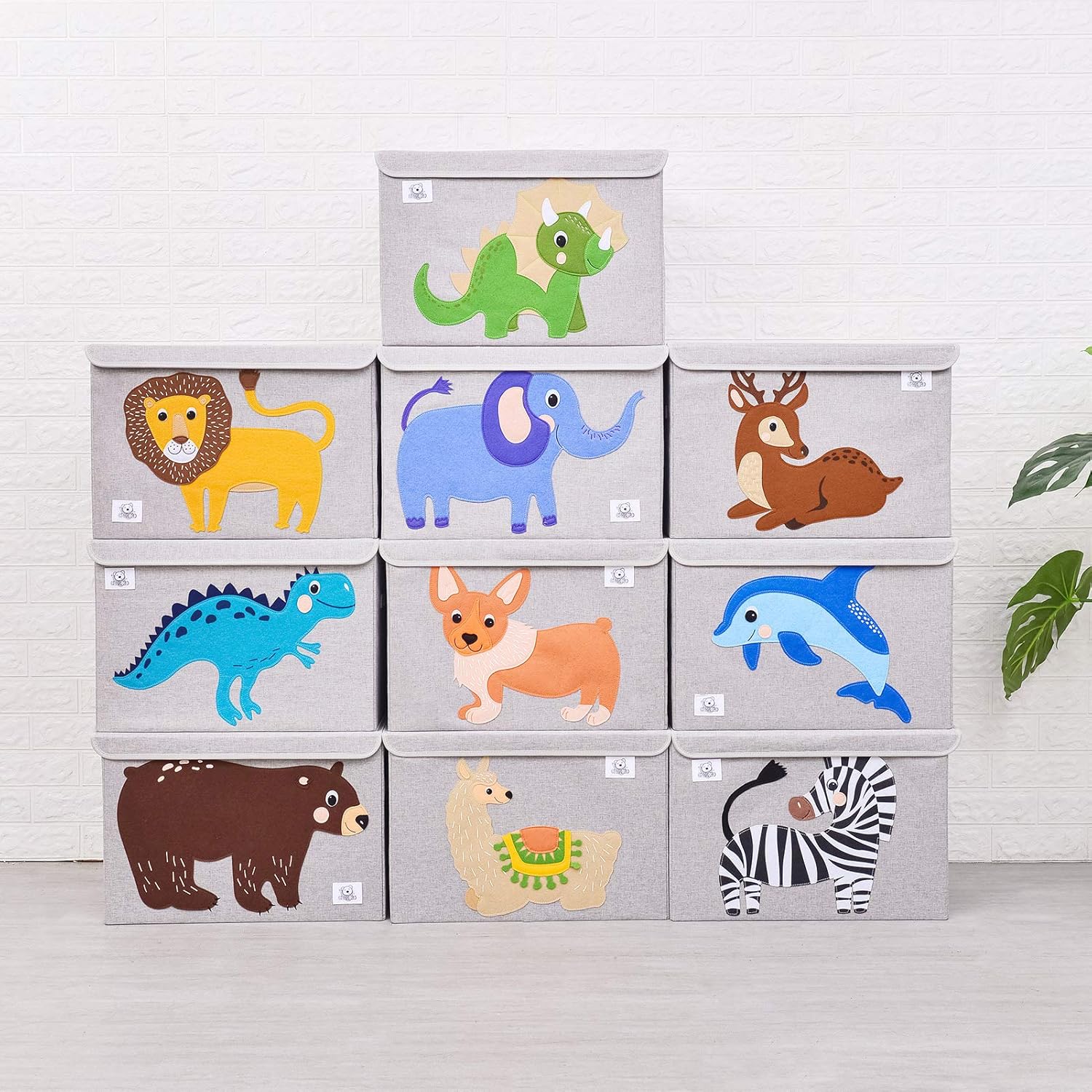 CLCROBD Foldable Large Kids Toy Chest with Flip-Top Lid, Collapsible Fabric Animal Toy Storage Organizer/Bin/Box/Basket/Trunk for Toddler, Children and Baby Nursery (Dinosaur) - Image 6