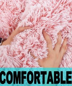 Alternative view of Fluffy Stuffed Animal Storage Bean Bag Chair Cover (No Filler), Faux Fur Comfy Bean Bag Cover for Organizing Plush Toys or Textile, for Adults Teens Kids Girls,Dusty Pink