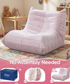 Alternative view of Hobestluk Bean Bag Chair for Kids Toddler Bean Bag Chair with Memory Foam Filler Beanbag with Spacious Design Bean Bag Couch for Reading Gaming Relaxing (Light Pink, Small)