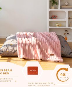 Alternative view of MAXYOYO 3 in 1 Kids Bean Bag Chair, Convertible Child Chair Folds Bean Bag with Removed Cover, Soft Fur Fabric Floor Couch with High-Density Foam Filling for Living Room Bedroom, Pink