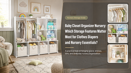 Baby Closet Organizer Nursery with modular shelves and drawers for clothes and essentials